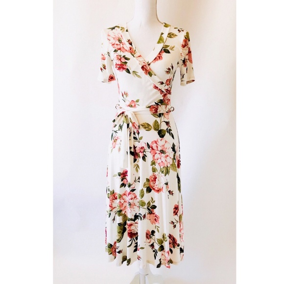 Dresses & Skirts - SURPLICE FLORAL MIDI DRESS $15 THIS WEEK